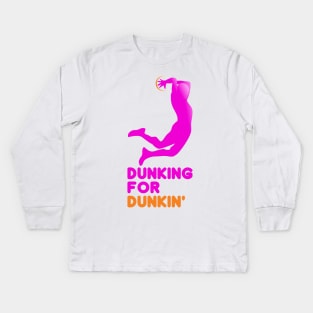 Dunking for Dunkin' Kids Long Sleeve T-Shirt